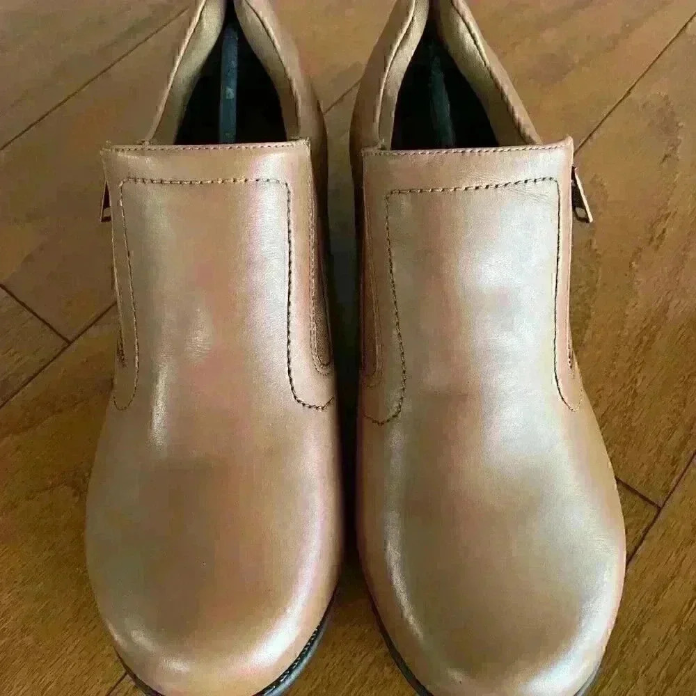 WALKING CRADLES WC LAYTON WOMEN SLIP-ON SHOES IN LUGGAGE NAPPA LEATHER SAVE $69. - Picture 8 of 11